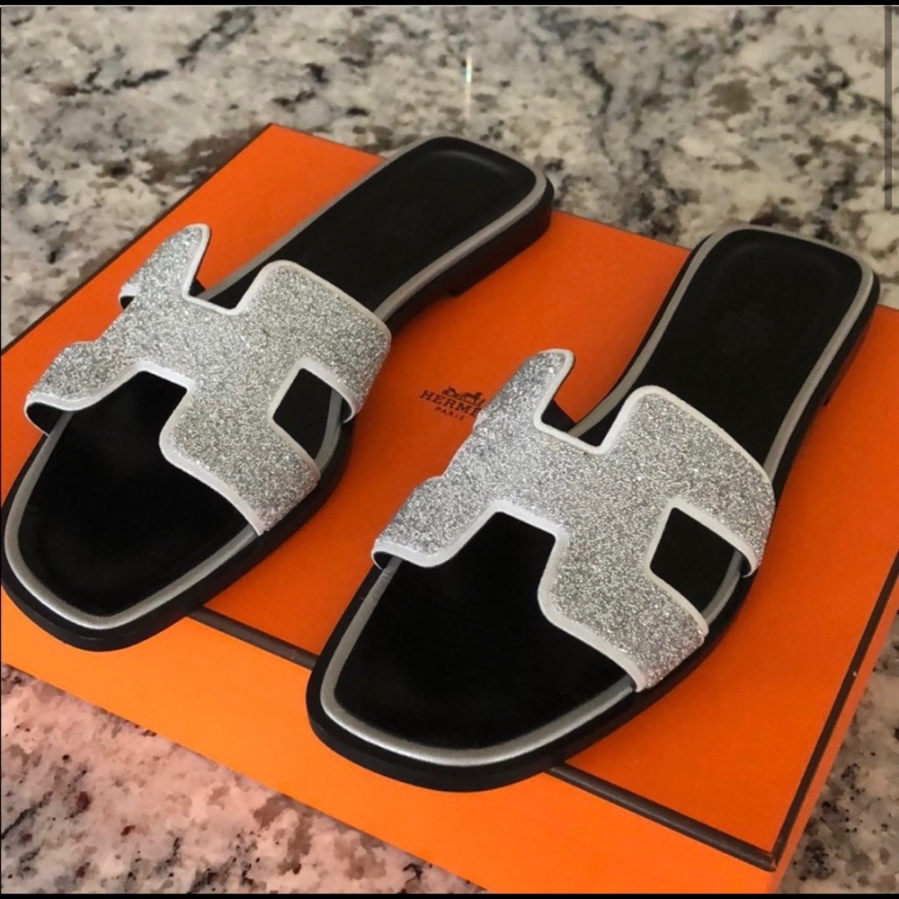 Hermès Crystal Oran Sandals 39.5